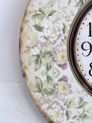 Часовник Flower edge D34х3cm. antique cream.