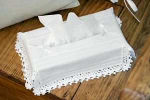 Tissue box cover GRANDMERE WHITE 