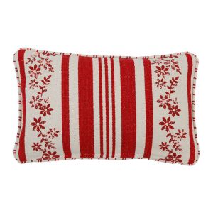 Cushion  TAPISSIER NAT+RED 50X30cm.