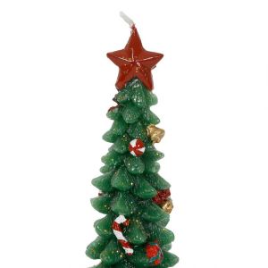 Свещ CHRISTMAS TREE CANDLE NOEL GREEN D7.5 x H24.5cm.