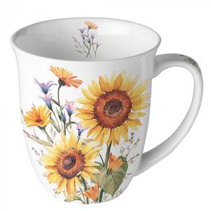 Чаша Mug 0.400ml-D10 xH10,5cm. Sunflowers.