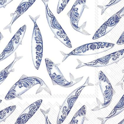 Салфетки DECORATIVE FISH 33х33cm. 20броя.