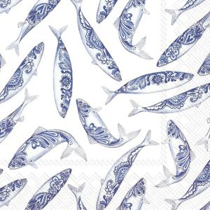 Салфетки DECORATIVE FISH 33х33cm. 20броя.