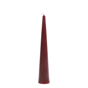 Свещ стълб конус с блясък H25хD4cm. cherry 12h.