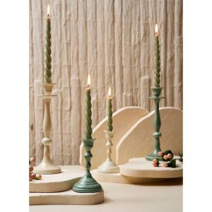 Свещник BAROQUE SAGE-GREEN D9xH26cm.