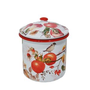 Бурканче с капаче PERSIMMON 13x13x12cm. eмайлиран метал.