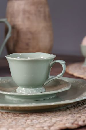 Чашка с чинийка Provence 180ml. - D9.5 cm. verde.