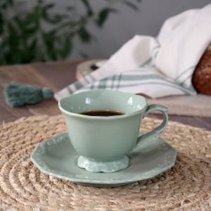 Чашка с чинийка Provence 180ml. - D9.5 cm. verde.