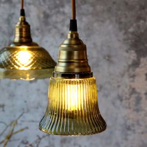 Лампа с месингов обков H17хD12 cm olive.