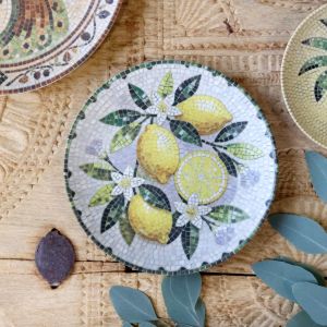 Плато Chartres in mosaic D21х2,5cm. lemons & verde.