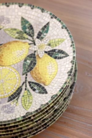 Плато Chartres in mosaic D21х2,5cm. lemons & verde.
