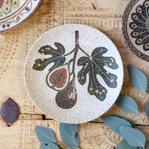 Плато Chartres in mosaic D21х2,5cm. figs & olive.