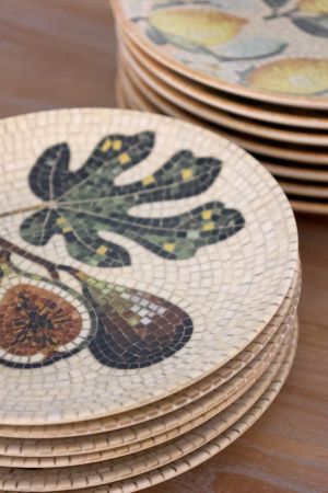 Плато Chartres in mosaic D21х2,5cm. figs & olive.