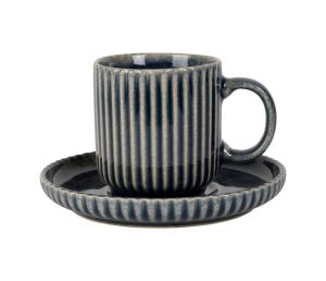 Чаша с чинийка CARLA BLEU 200ml.-10.5x7xH7.5cm. / D14cm.