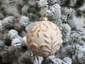 Топка Christmas Bauble gold D8cm. antique powder
